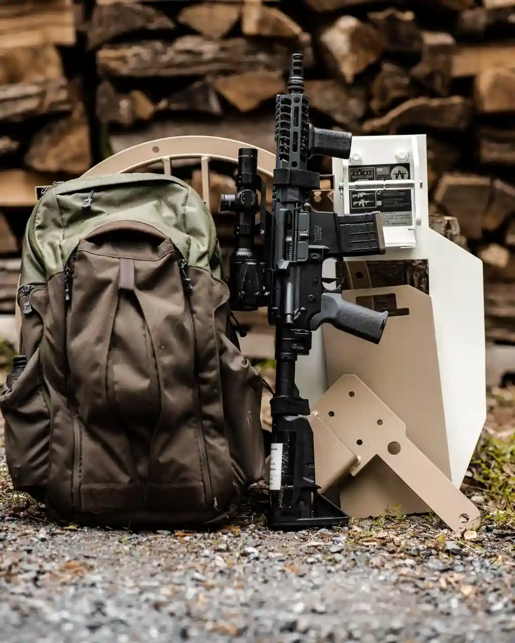 Backpack Gun and AR550 Steel Target