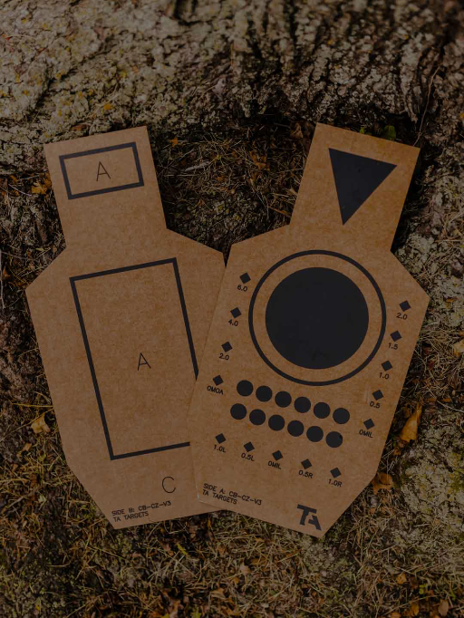C Zone Cardboard Targets with pistol training dots