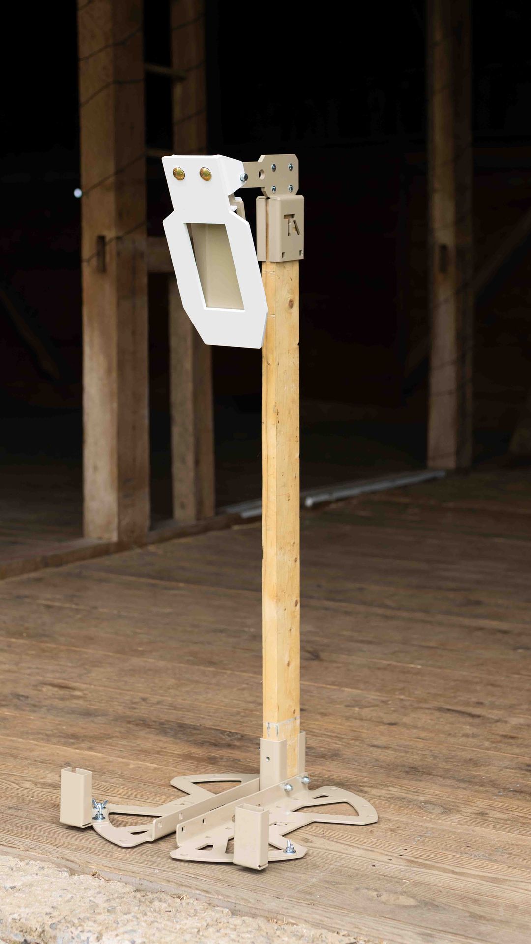 Mini reactive metal shooting target with portable target base