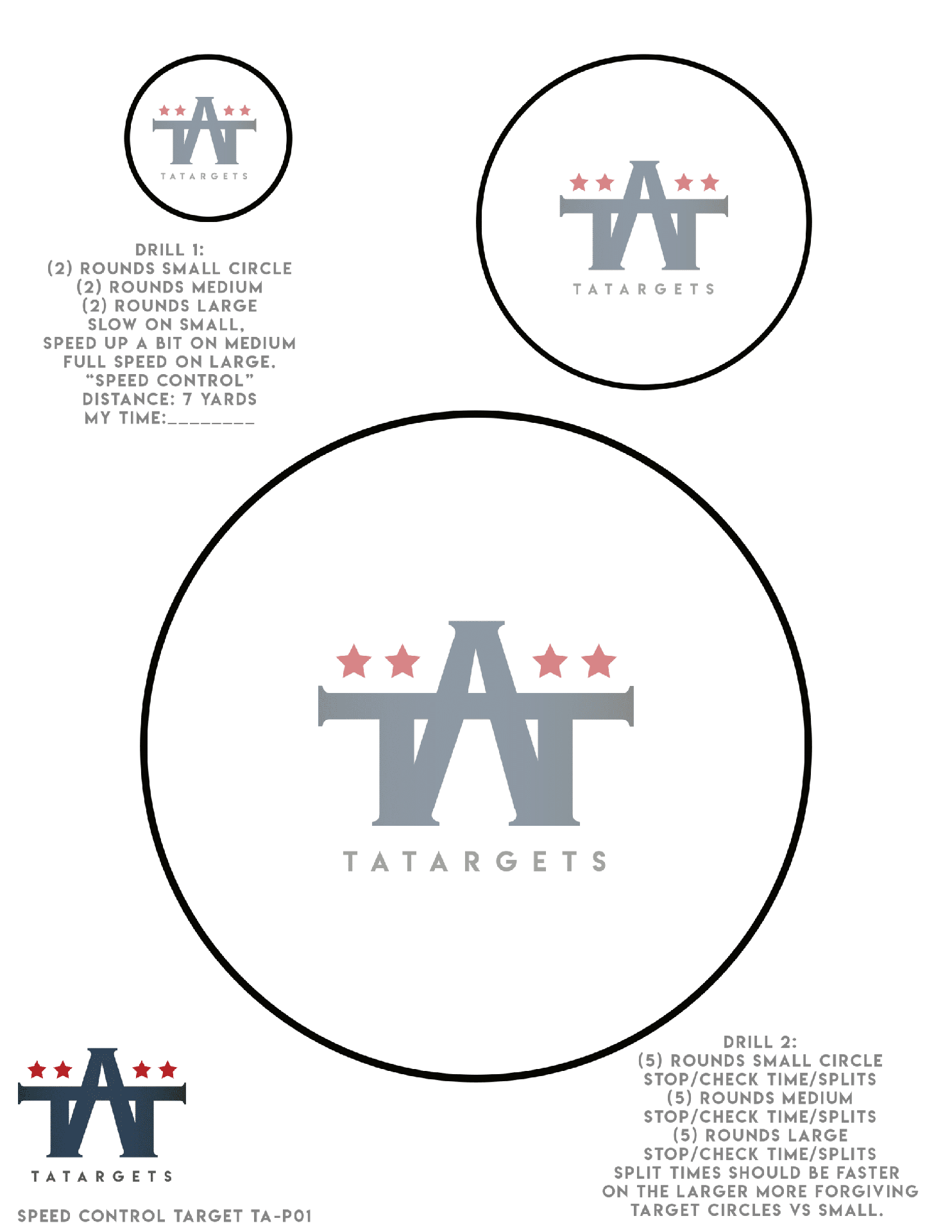 Pistol and Rifle Speed Control Training Target