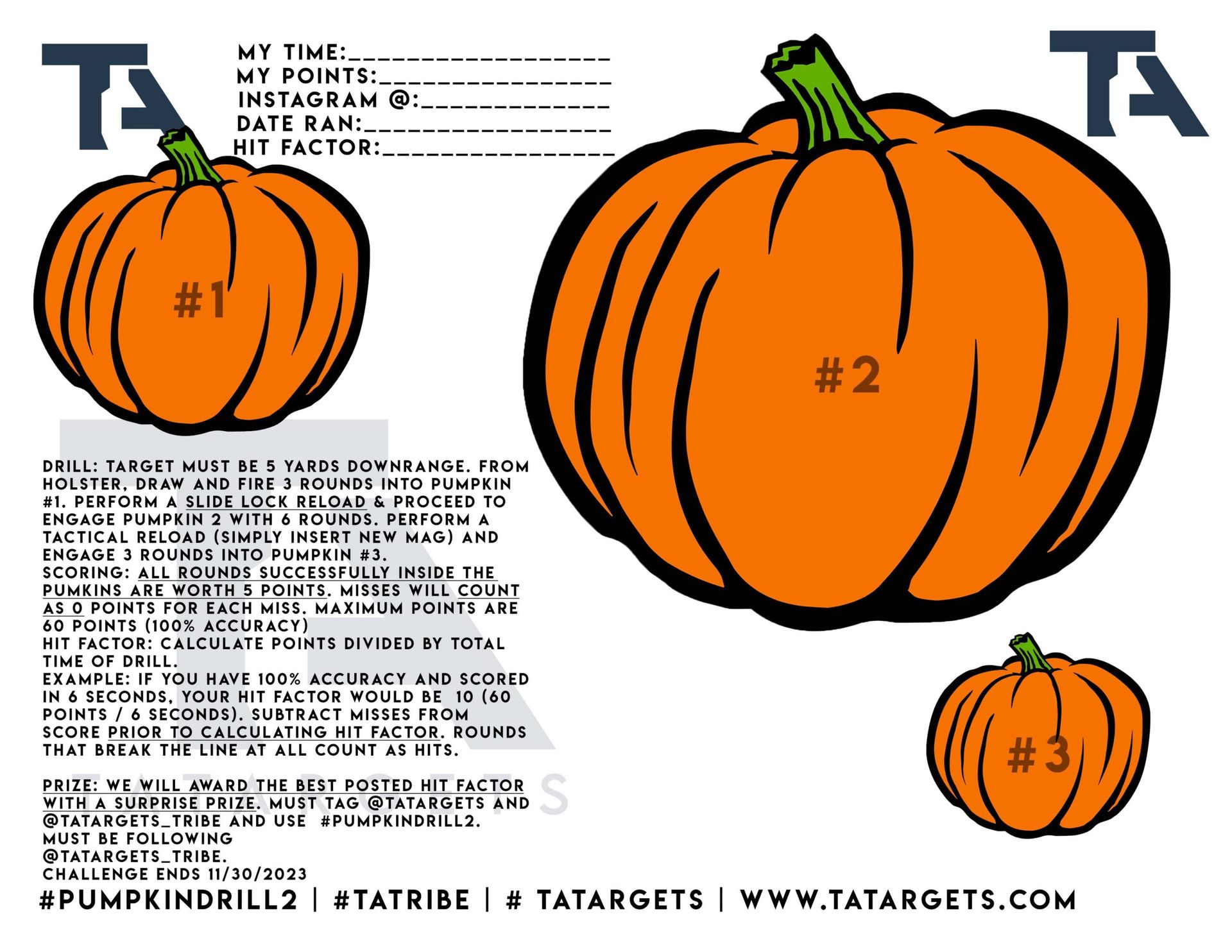 NOVEMBER 2023 PUMPKIN DRILL Challenge
