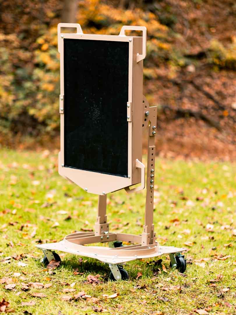 Portable Bullet Trap Portable Bullet Trap resting outside to be tested