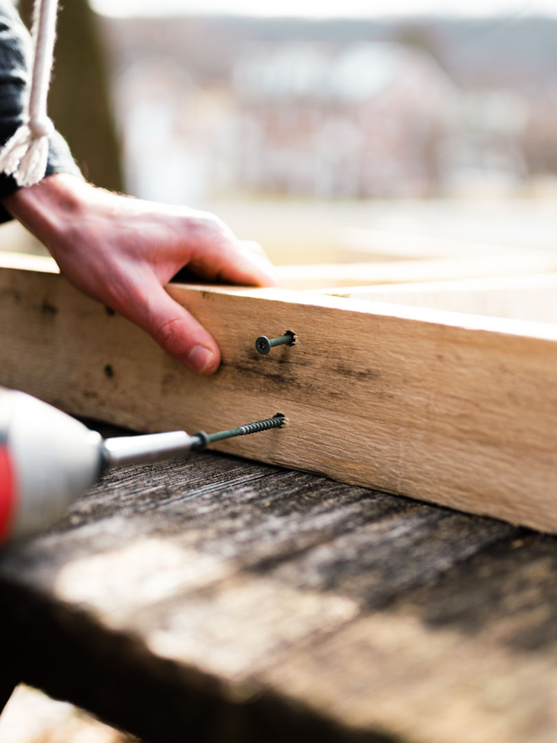 Screwing together the DIY USPSA Cardboard Target Base