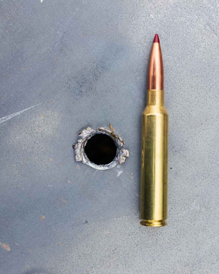 Hole in Mild Steel Plate from 300 PRC