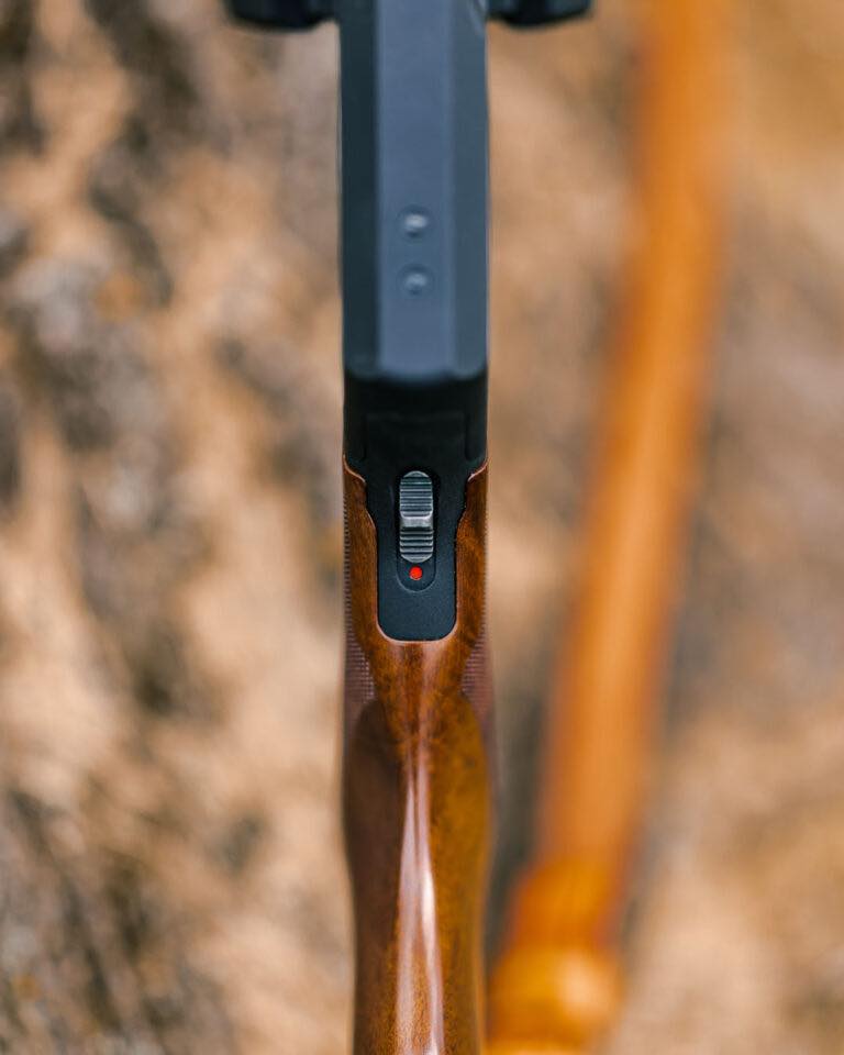 Safety Switch is behind the receiver and the front of the stock