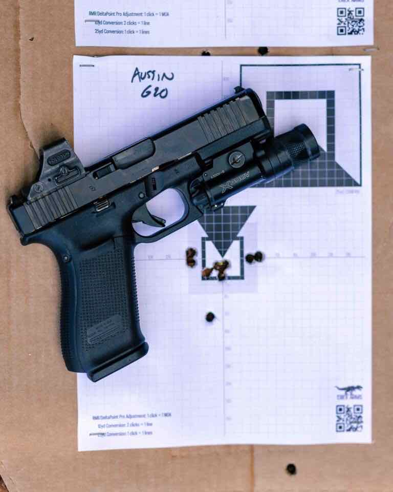 Glock 20 Paper Target Practice