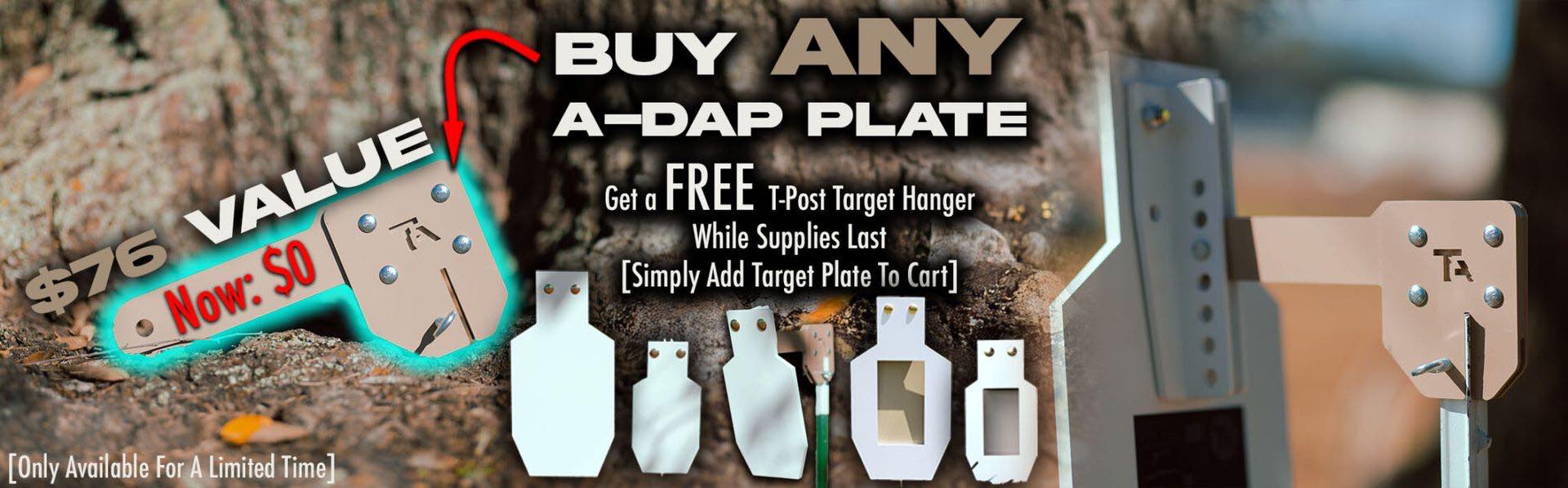 For a Limited time buy a C Zone, Reduced C Zone, Mini Vital Zone, or Vital Zone target plate and get a free T-Post Bracket