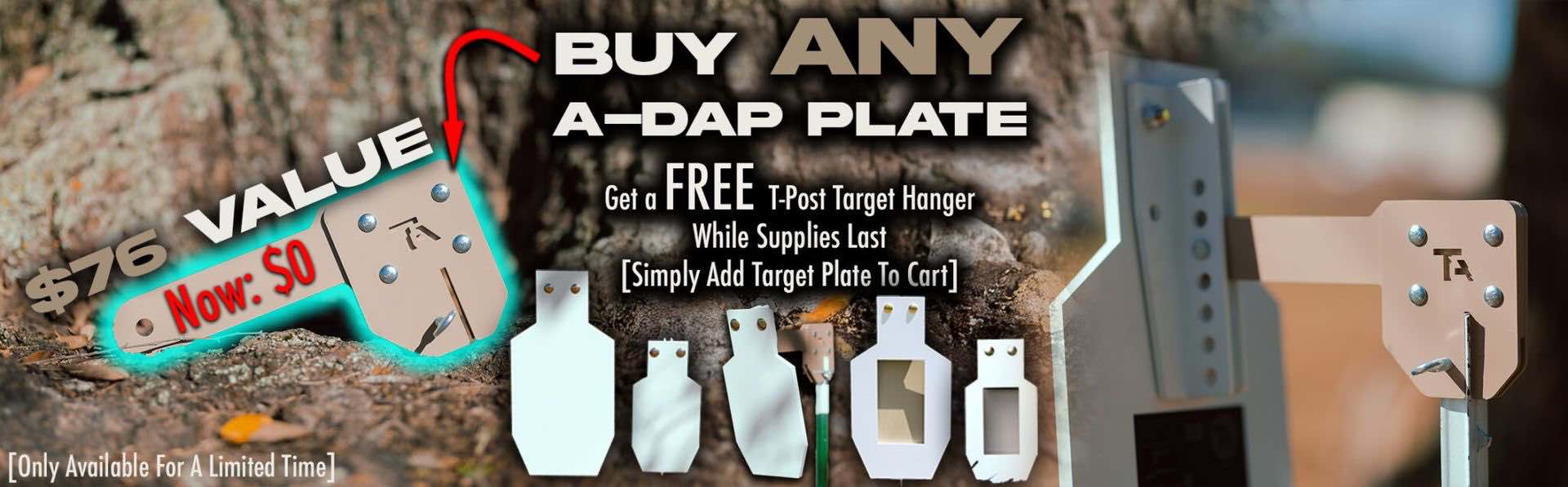 For a Limited time buy a C Zone, Reduced C Zone, Mini Vital Zone, or Vital Zone target plate and get a free T-Post Bracket.