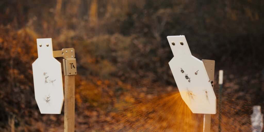 AR550 Steel Target Plate shot with armor piercing