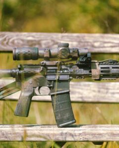 Machine Gun close up on the bench Machine Gun close up on the bench