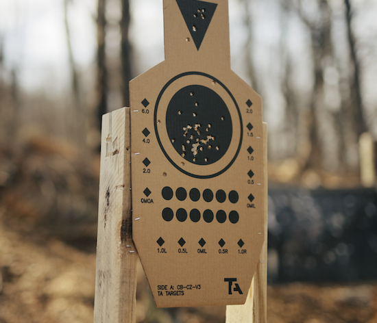 TA Targets C-Zone Cardboard Target on cardboard stand