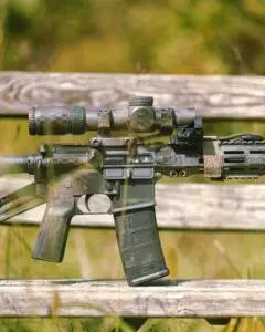 Machine Gun close up on the bench