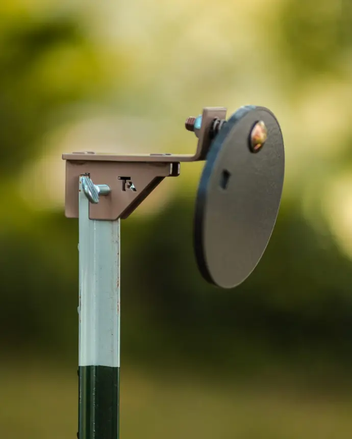 T-Post Steel Target Hangers and 6" round AR500 Target Gong