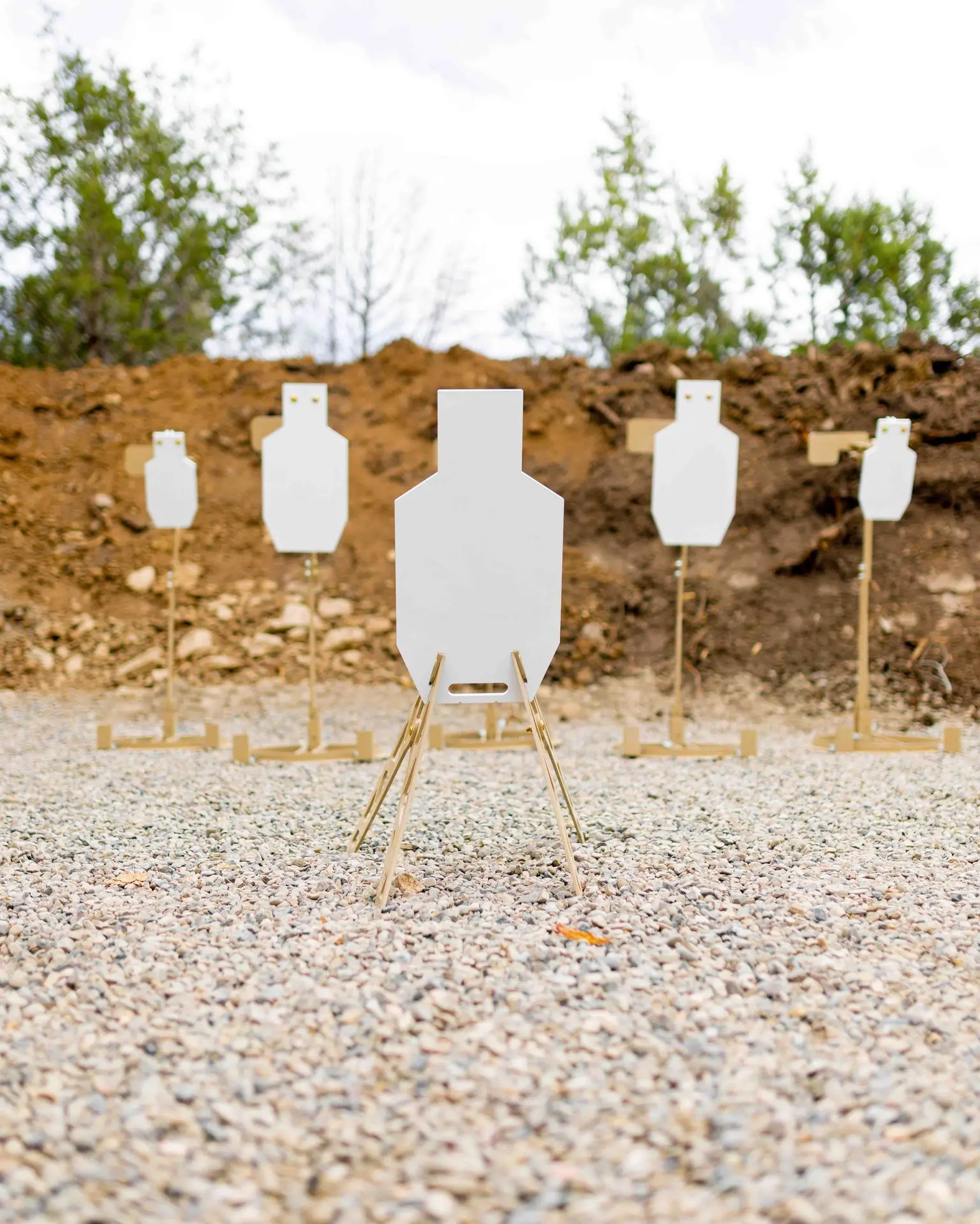 Portable AR550 Target Systems AR550 Grounder steel target with A-DAP Systems in the background