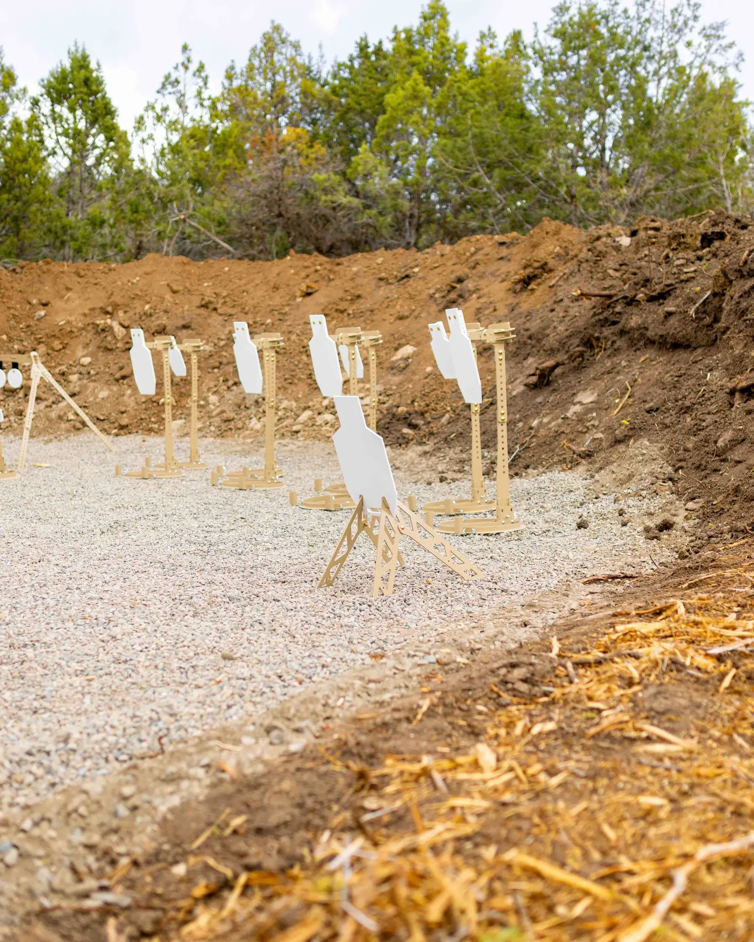 A-DAP Systems and Grounder Side of the berm looking at the AR550 Portable Steel Target Systems