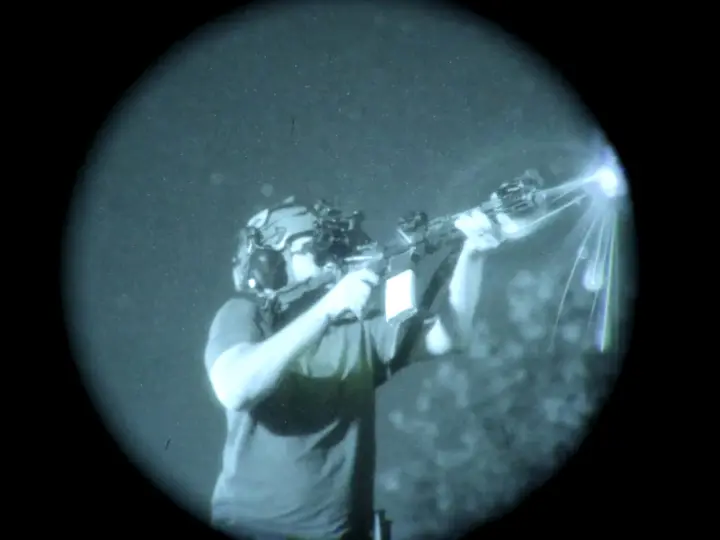 Night Vision Look on someone shooting at the range