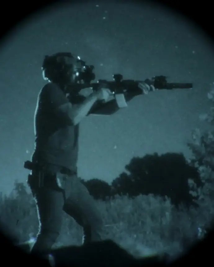 Training with rifle at night Training with rifle at night