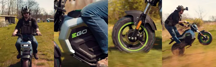 Riding a E Bike with helmet