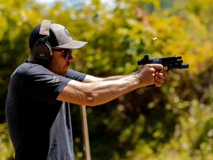 Glock with a Red Dot at the Range