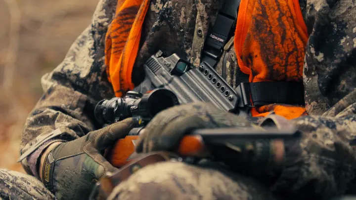 Scope mounted onto a hunting rifle