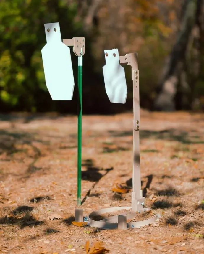 Complete AR550 Target System beside a AR550 T-Post System
