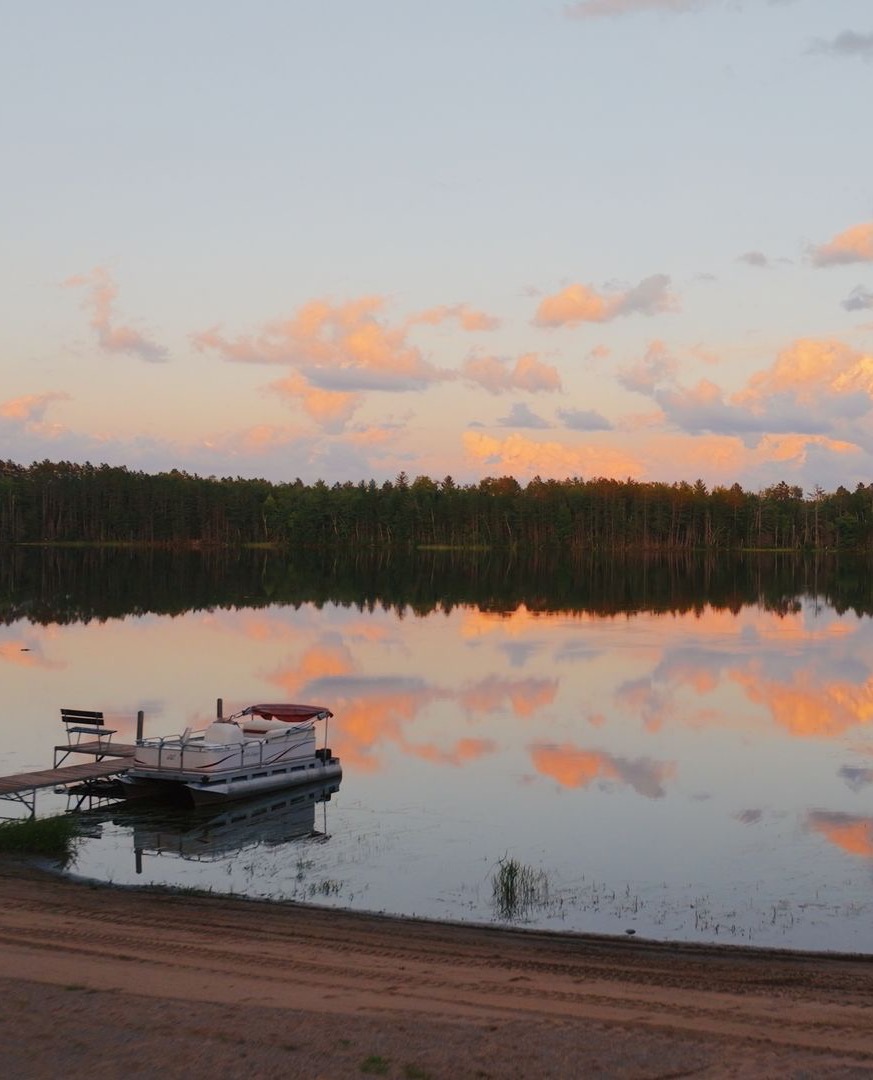 Wisconsin Lake Boat resting on a Wisconsin Lake