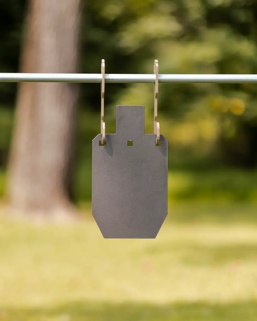 AR500 T-Post Conduit Target Stand With Integrated Gong Hanger - 2 Pack (4 Hooks)